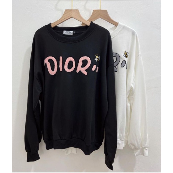 Sweater Bordir Dior Import BKK / Sweater Oversize / Sweater Wanita / Sweater Rajut Import
