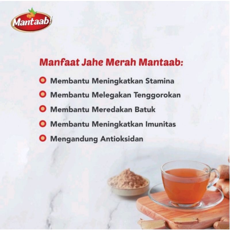 Jahe Merah Mantab &amp; Mantab Jeruk Nipis isi kemasan sachet