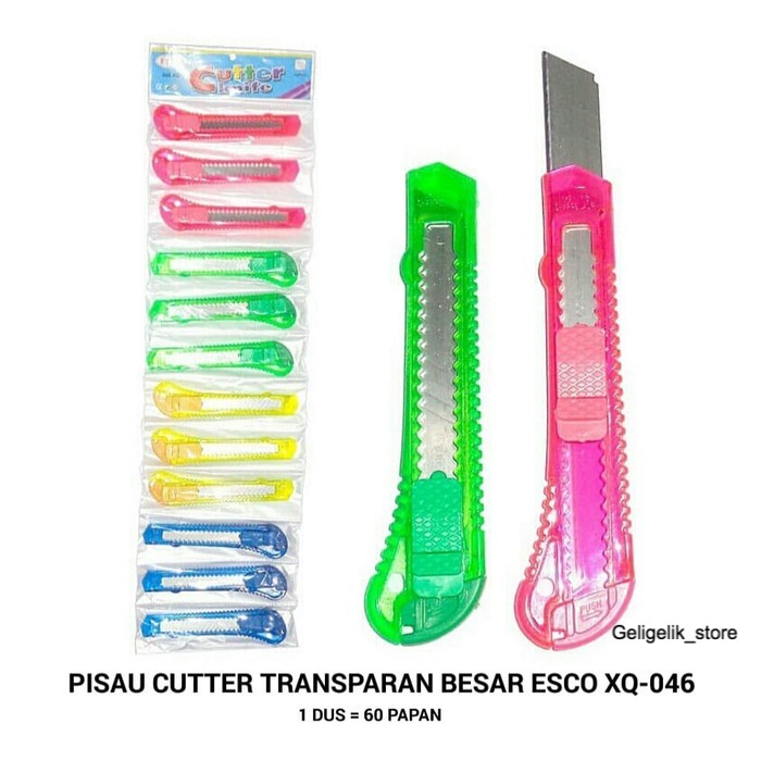 

PISAU CUTTER PLASTIK WARNA BESAR / KECIL