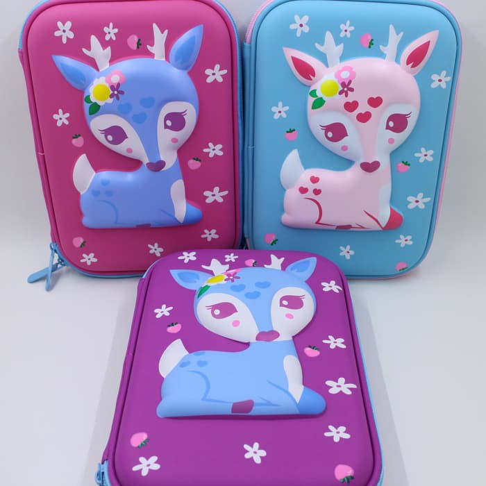 

SMIGGLE LOOK ALIKE KOTAK PENSIL 3D BAMBI + PACKING MIKA TEBAL - Biru Muda