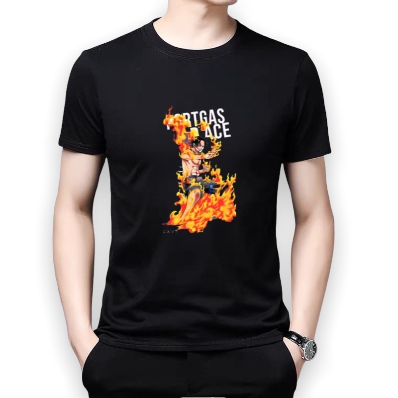 Lilipop Kaos Tshirt  Pria One Piece Luffy Baju Distro Basic Lengan Pendek Cowok Kasual