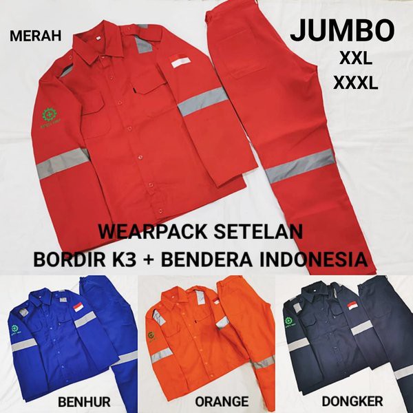 UW35V Wearpack Safety Jumbo Setelan Atasan dan Bawahan Wearpak Werpak XXL XXXL