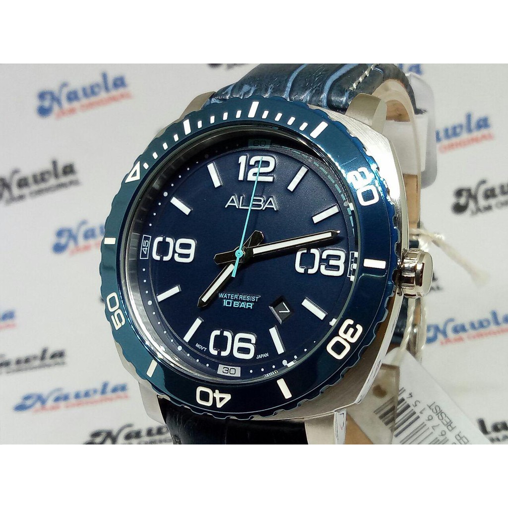 Alba Quartz AG8H99X1 Dark Blue Dial - Jam Tangan Pria AG8H99