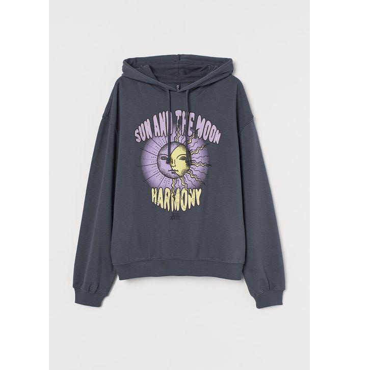 F4K5 Hoodie  Sun And The Moon Original hnm Hoodie sun and the moon grey EIC
