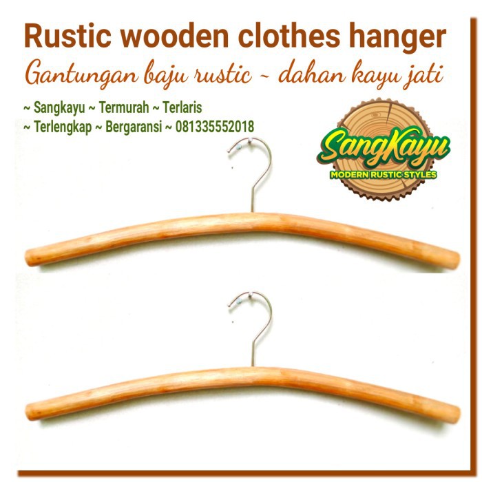 Gantungan baju Gantungan baju kayu wooden clothes hanger kayu jati 002