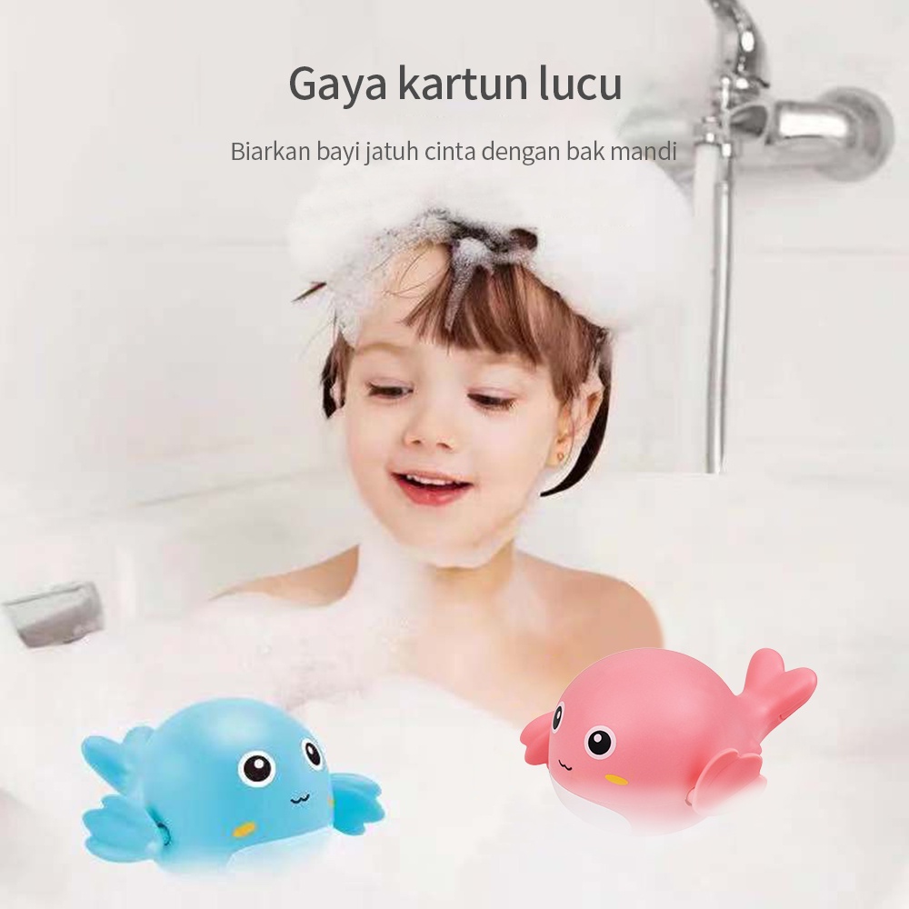 Halobaby Mainan Ikan Paus Mandi Edukasi Anak Bayi Berenang Dolphin Baby Toy