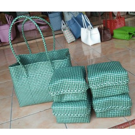 SET KEBEN JUMBO BALI/TAS ANYAM BAHAN PLASTIK JALI/TAS ANYAM MENJALIN/TAS ANYAM DENGAN 4 BESEK