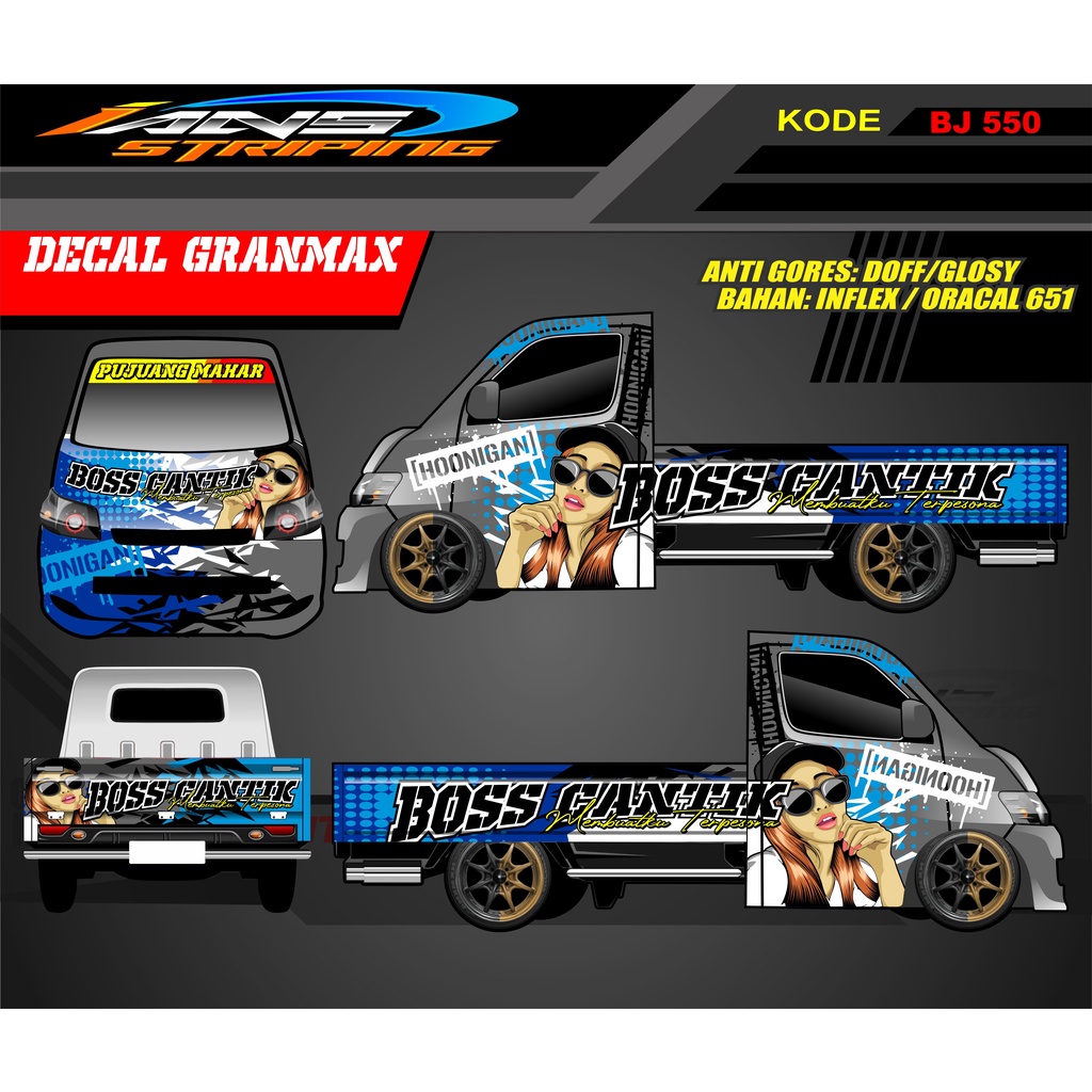 STICKER MOBIL PICK UP GRANMAX , CARRY , L300 / DECAL PICK UP / DECAL GRANMAX / DECAL STICKER MOBIL