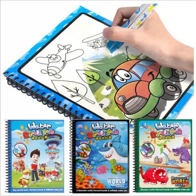 

Magic Water Book, Buku gambar dan mewarnai, Invisible Ink, Drawing Book