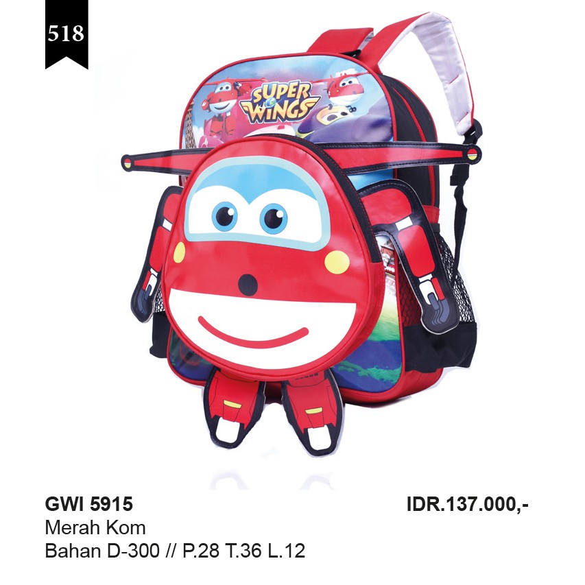 GWI 5915 Tas ransel sekolah anak laki laki PAUD,TK,SD kls 3 - garsel
