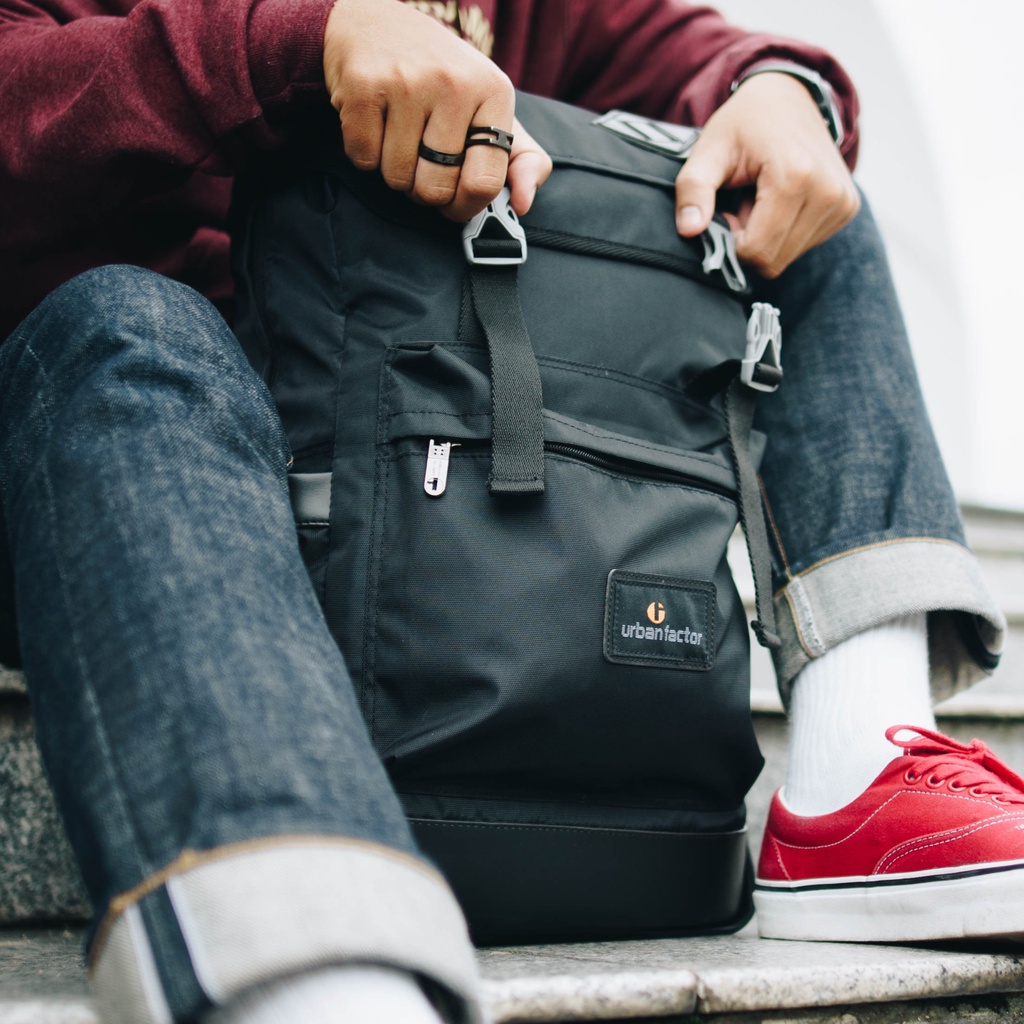 ROUTE BLACK |ManNeedMe x URBAN| Tas Ransel Pria Wanita Tas Backpack ORIGINAL