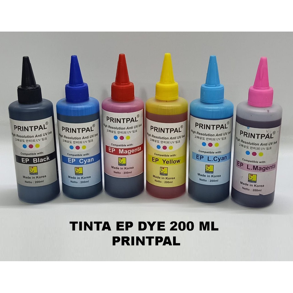 Tinta Dye EP merk PRINTPAL 200 ML ( B,C,M,Y,LC,LM)