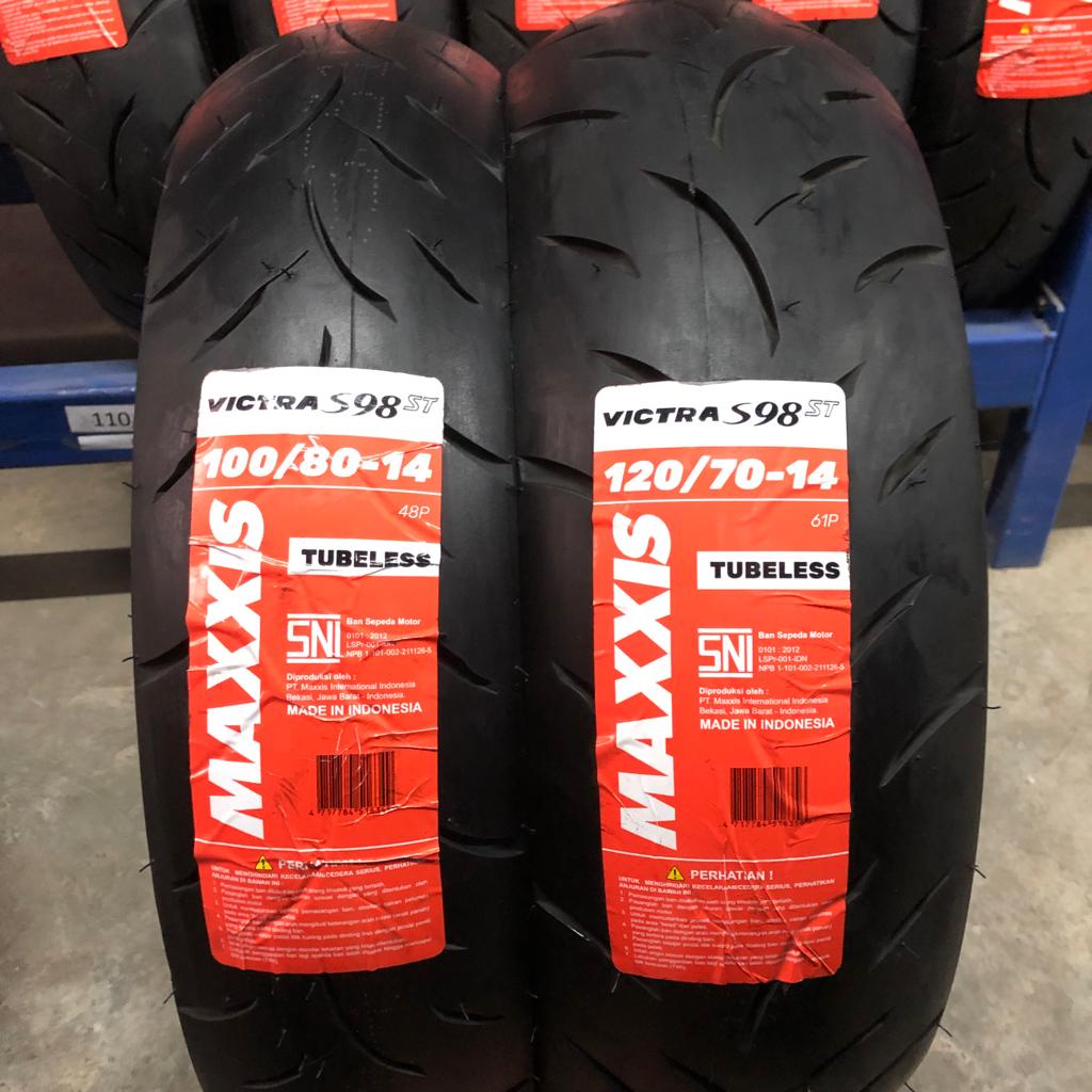 Paket Ban matic Maxxis Victra 100 80 &amp; 120 70 14 AEROX