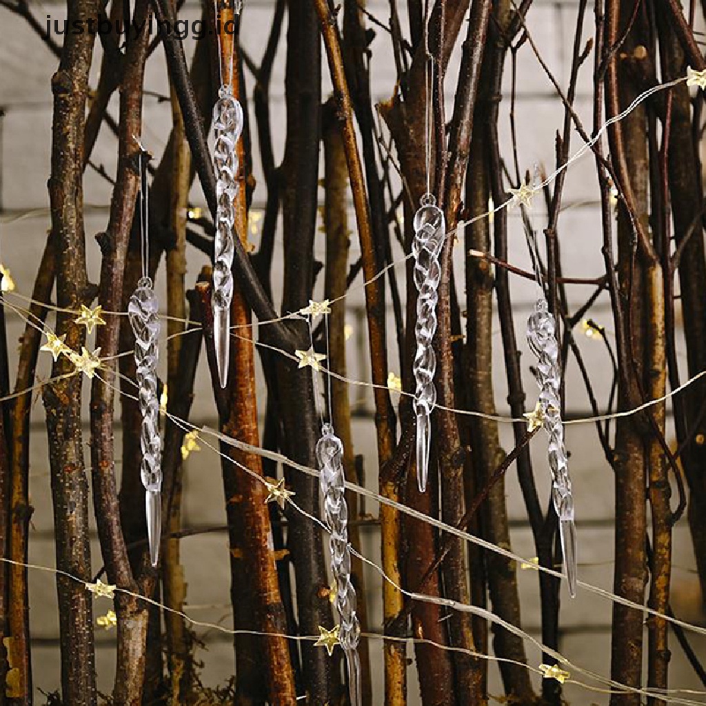 12 Pcs Ornamen Es Batu Palsu Untuk Dekorasi Pohon Natal