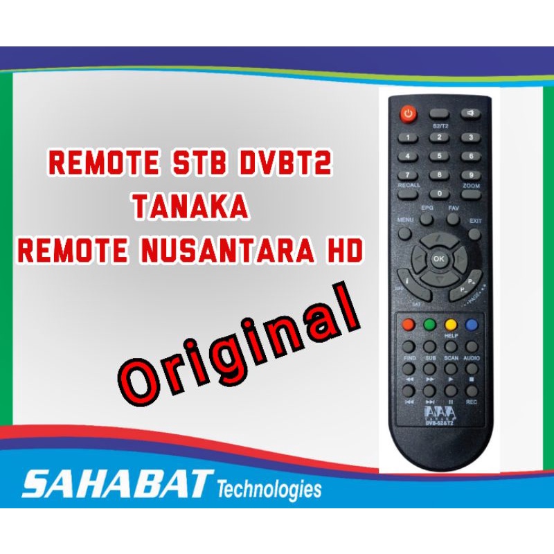 Remote TANAKA STB TV DIGITAL DVBT2 dan Receiver NUSANTARA HD