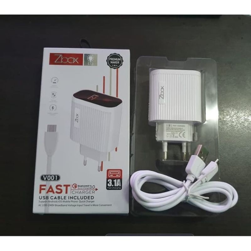 Charger/TC 3.1 LED fast charging Qualcom by Zboox V-001 Micro USB/V-002 Type-C