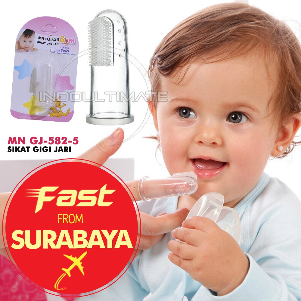 Sikat Gigi Jari Bayi Sikat Jari Gigi Lidah Bayi Silikon Baby Tooth Brush Silicone GJ-582 BPA FREE