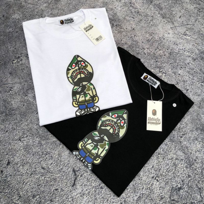 KAOS T-SHIRT BAPE STA CAMO MILO FULL TAG &amp; LEBEL