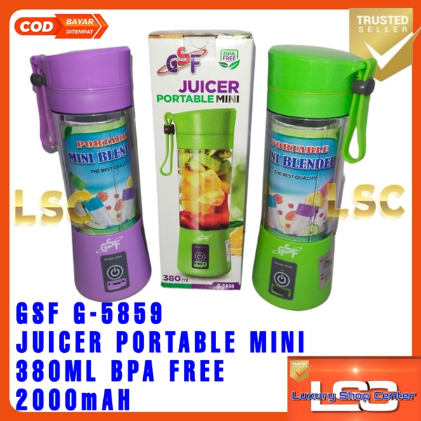 GSF Juicer Portable Mini Rechargeable 380ML 6 Mata Pisau GSF-5859