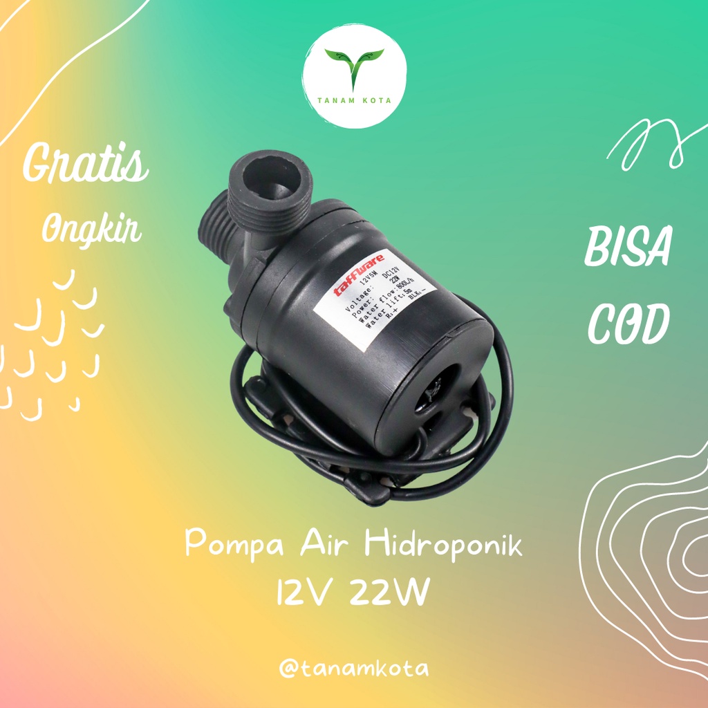 Pompa Akuarium DC Perlengkapan Rumah Mesin Pompa Air 12 Volt Taffware Gelembung Hidroponik