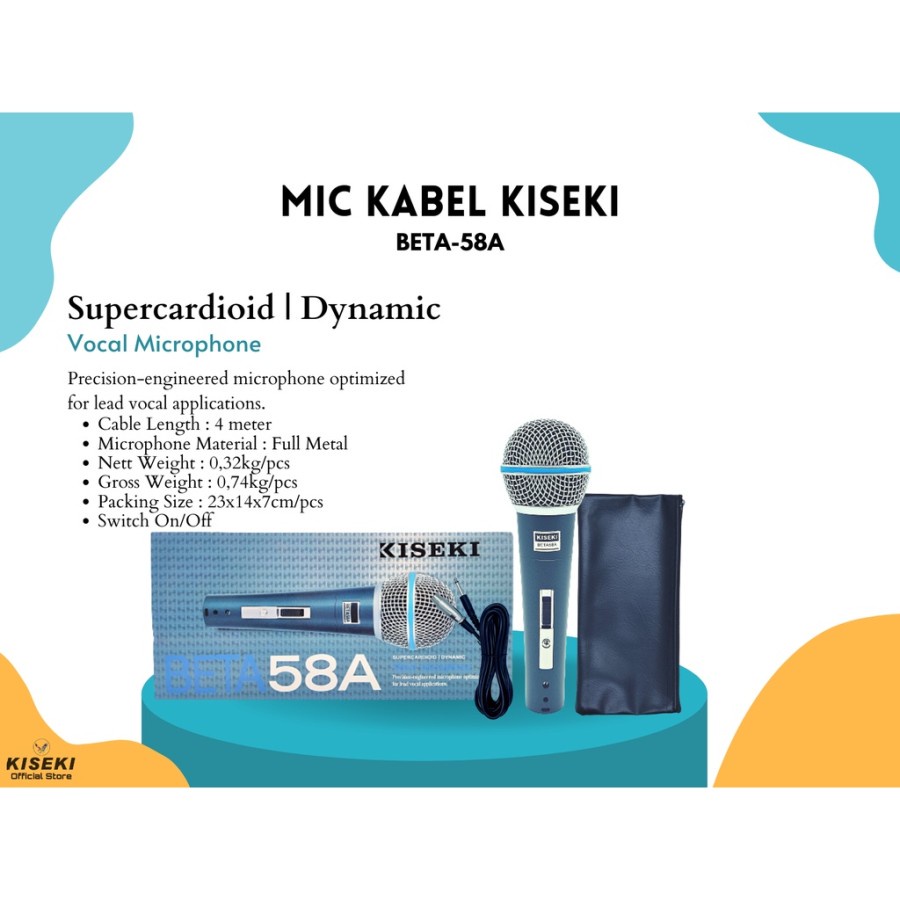 COD MIC KABEL KISEKI BETA 58A SUPERCARDIOID DYNAMIC BETA 58A