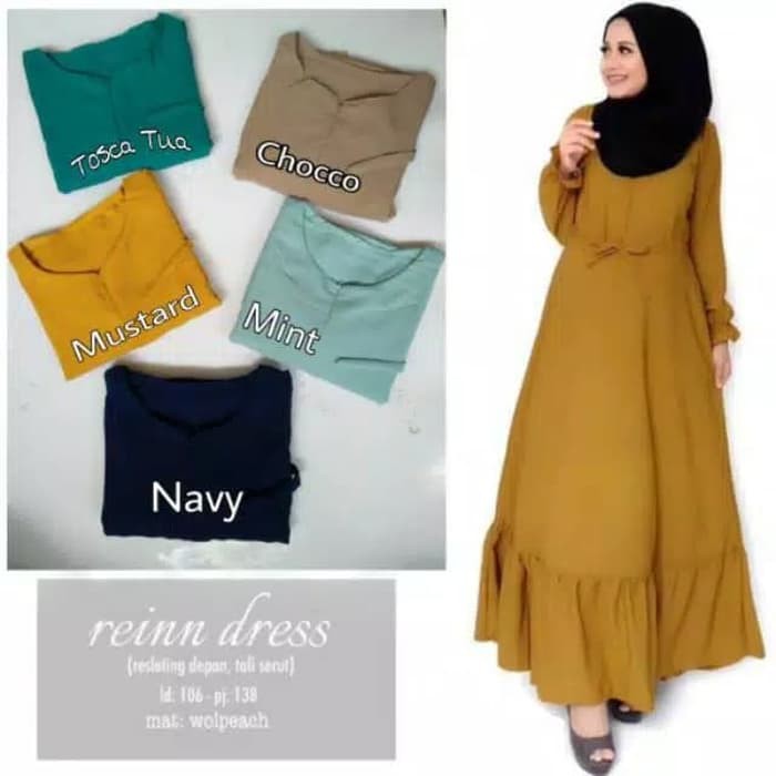 Gamis Wanita Terbaru Pakaian Syari Fashion Muslim Dewasa Monalis OJ945  Wolfis Aeesha Dress Wolpeac