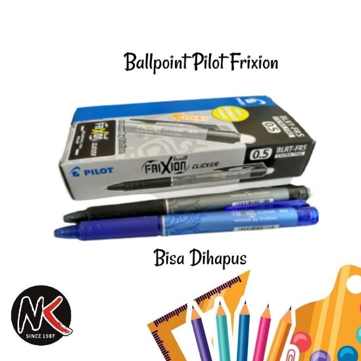 

Pulpen Eraseeble Pilot Frixion Ball Clicker 0,5/0,7 Hitam Biru