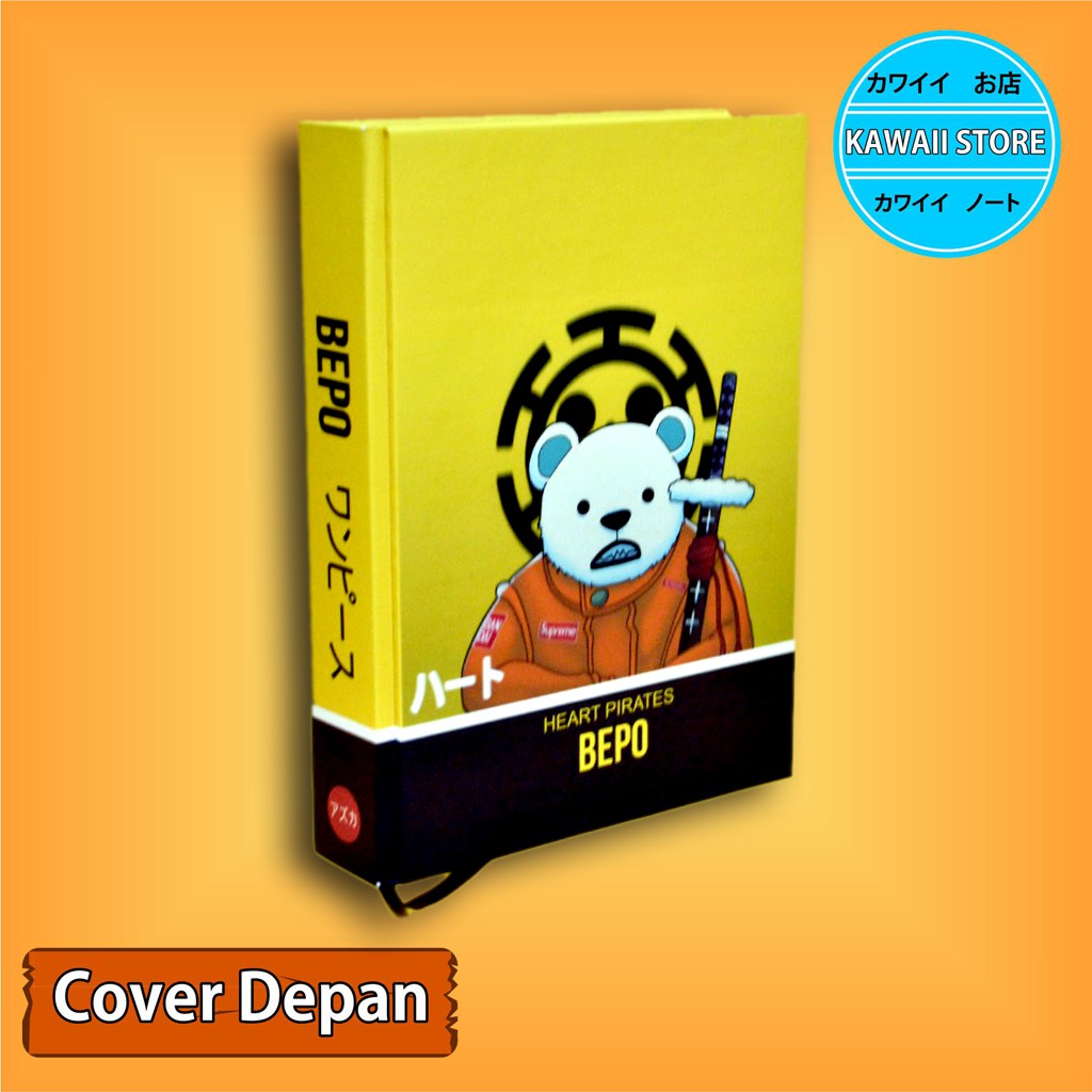 

Notebook / Pocket book Hard Cover ANIME ONE PIECE HEART PIRATES BEPO ZOU uk A5 & A6 / Notes Book