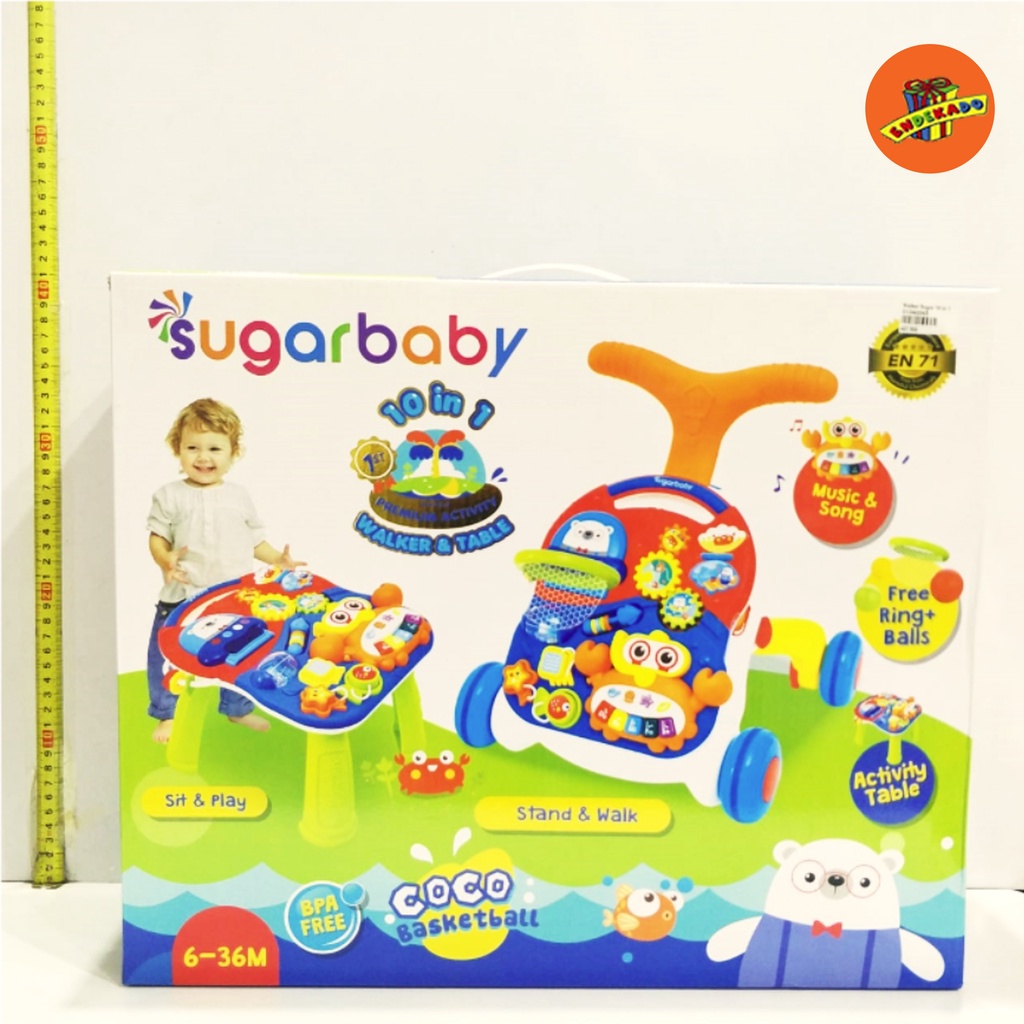 SUGAR BABY 10in1 SERIES PREMIUM ACTIVITY WALKER &amp; TABLE - Coco Basketball