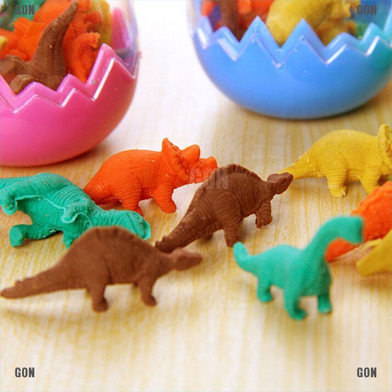 GON 8x Funny Dinosaurs Egg Pencil Rubber Eraser Students Office Stationery Gift Toys