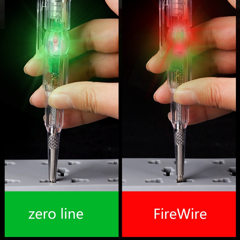 Obeng Tester Pen Listrik Dengan Klip Portabel Dengan Indikator LED Dua Warna