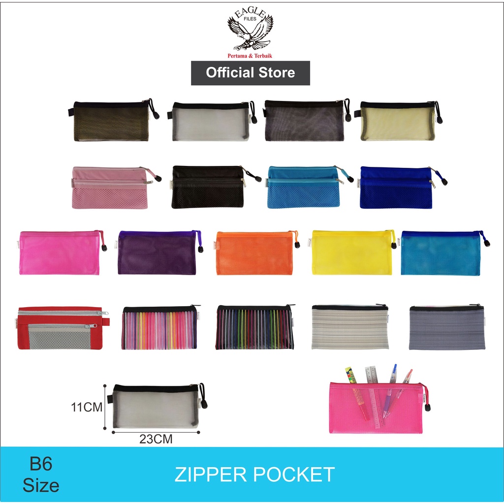 

EAGLE Zipper Pocket B6 / Tempat Pensil / Pencil Case / Document Bag