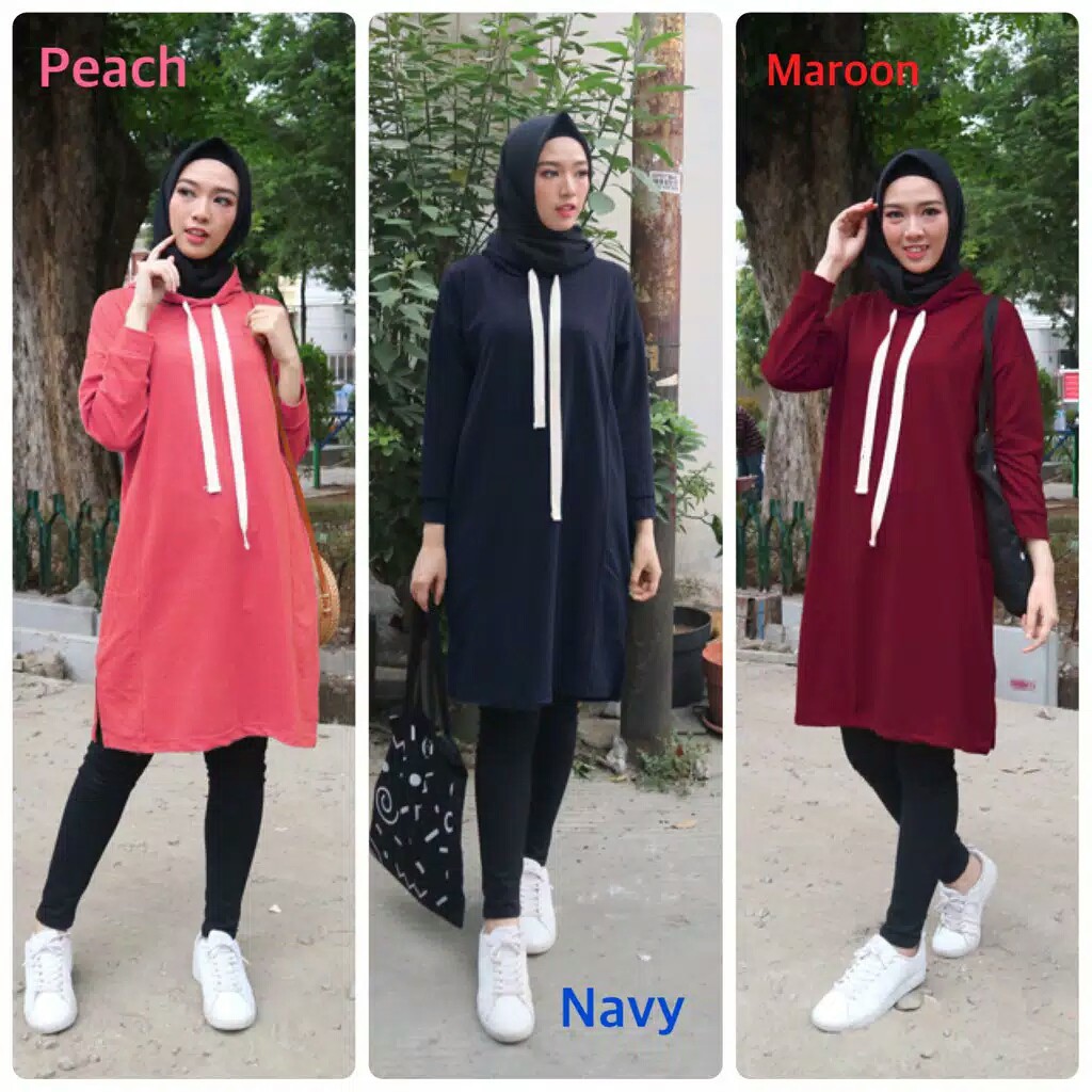 Tunik Hoddie Babyterry Premium Tebal Good Quality 2254