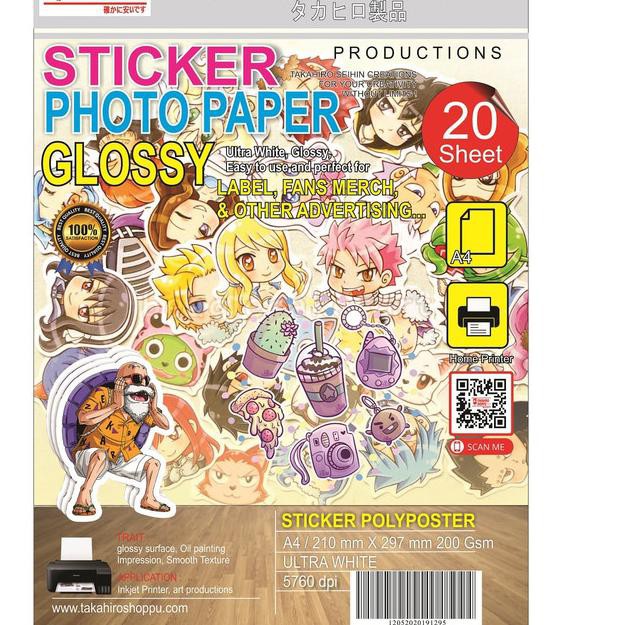 

Populer!-889 Kertas Sticker Glosy A4 135gsm
