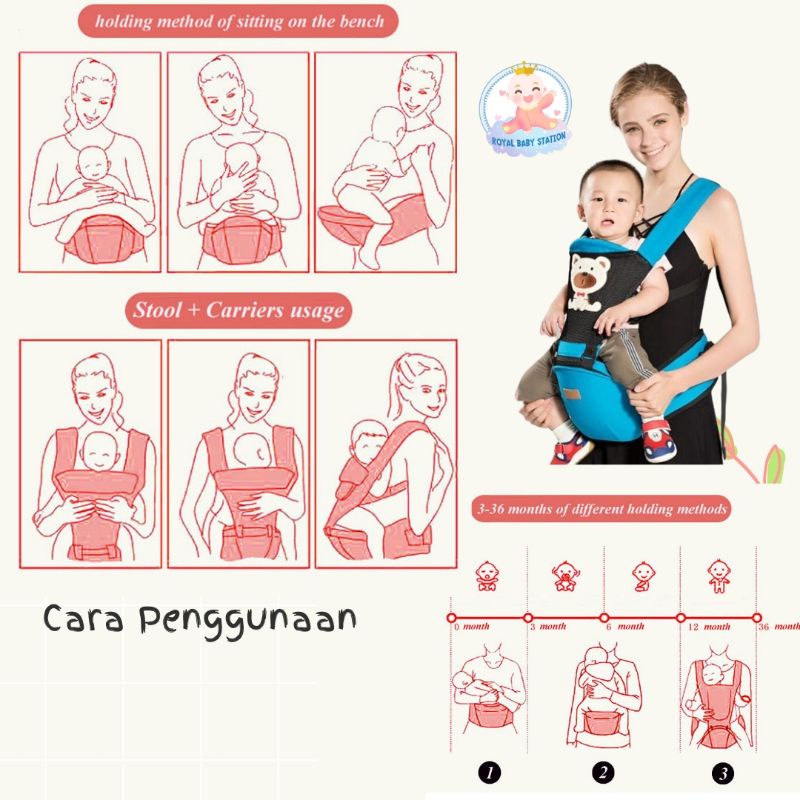 New Gendongan Bayi Hipseat Multifungsi Original Import Premium