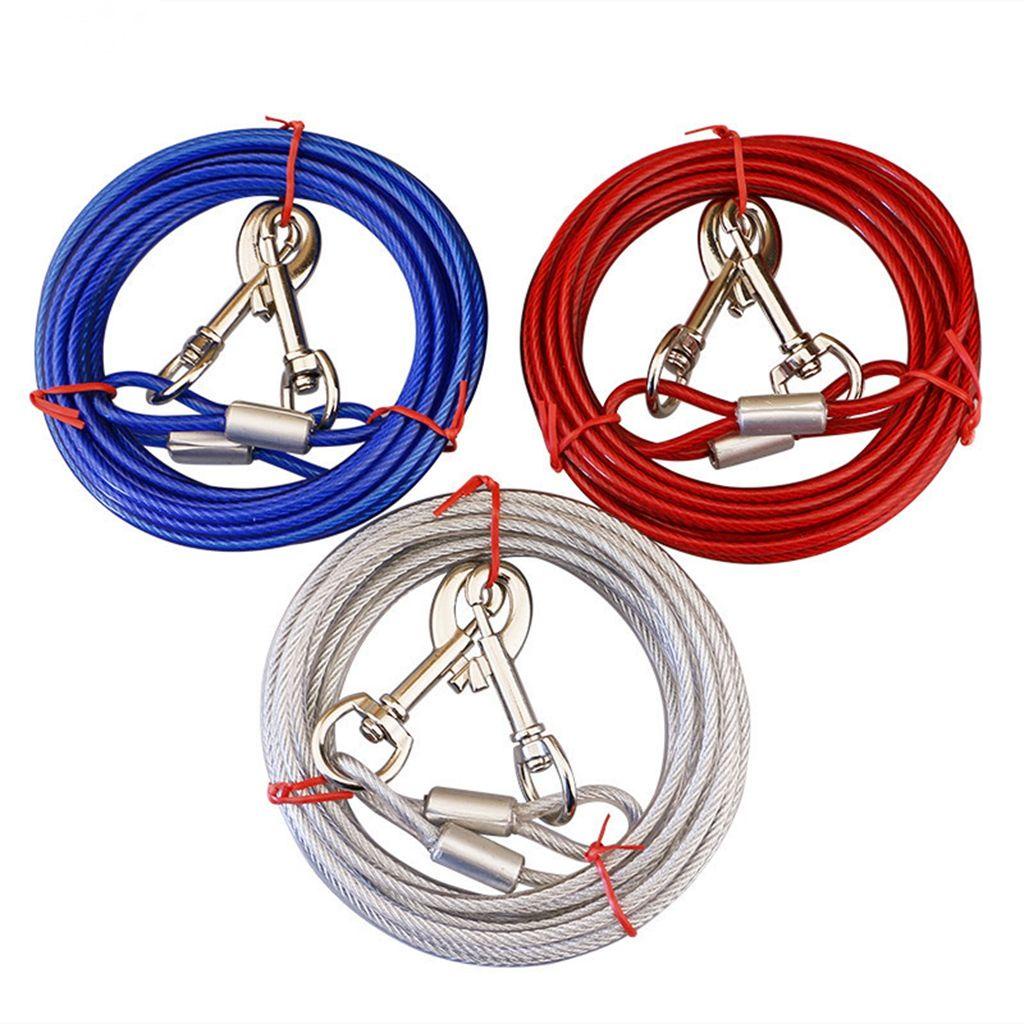 Nickolas1 Tali Anjing 1pcs 3/5/10meter Dengan Lapisan PVC Kawat Baja Kuat Camping/Hiking /Park Pet Cable Leash