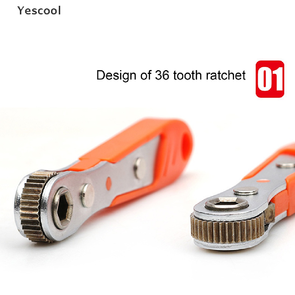 Yescool 1pc Obeng Ratchet Mini portable Adjustable 1 / 4 &quot;Hex Drive Bits