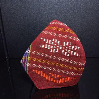 Masker Kain Motif Ulos Tenun Premium Merah Hati 3 Lapis dengan Filter