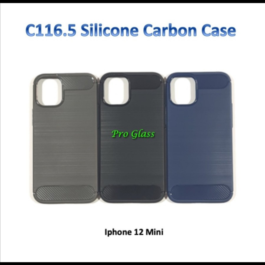 C116.5 Iphone 12 MINI / 12 / 12 PRO / 12 PRO MAX Premium Carbon Silicone Case - Silikon