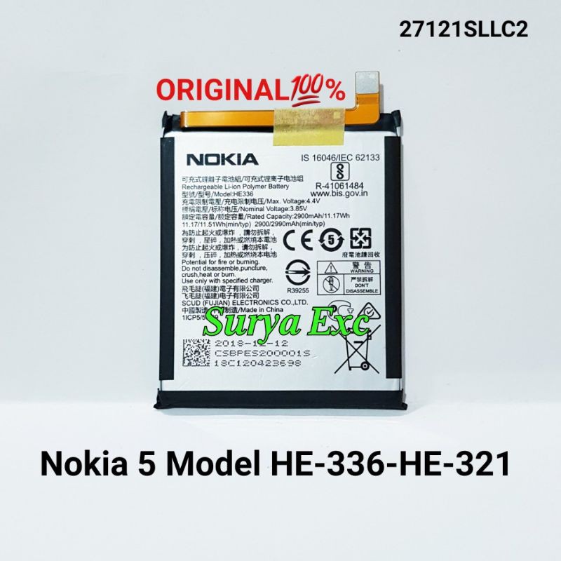 Baterai Nokia 5 Nokia5 Kode Batrai HE336 HE321 HE-336 /HE-321 ORIGINAL