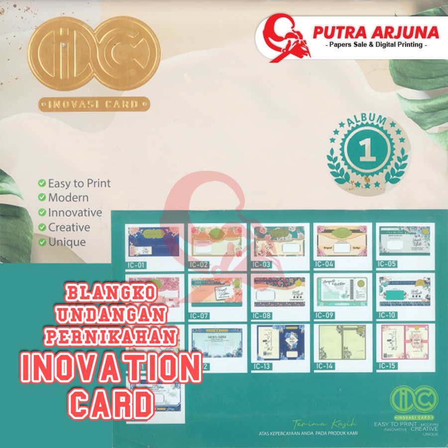BLANGKO INOVASI CARD (IC) - UNDANGAN PERNIKAHAN + CETAK , IC: 07-12