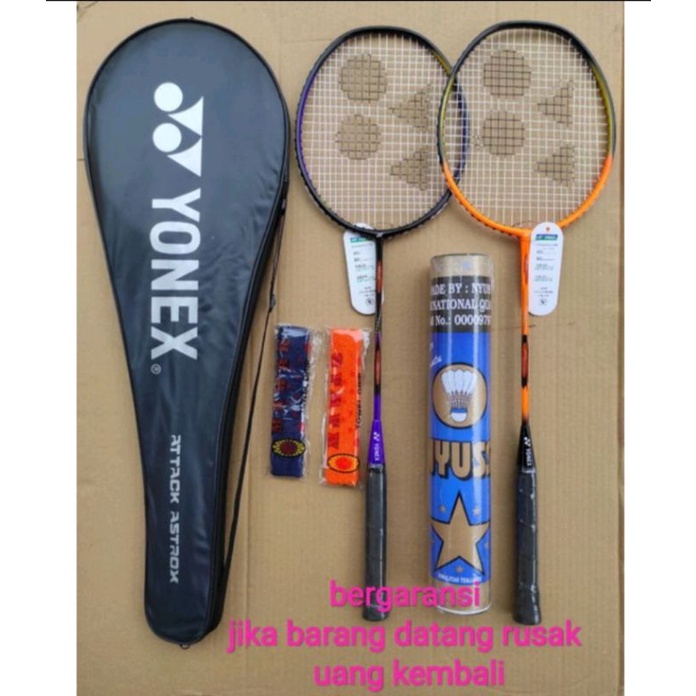 RAKET BADMINTON 1 SET TAMBAH TAS  DAN KOK