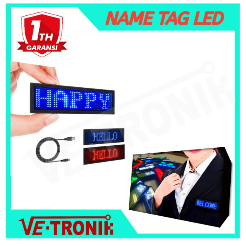 Name Tag led running text mini