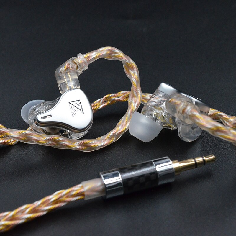 Kz Kabel Headset 8 Core 2Pin 3.5mm Bahan Tembaga Warna Gold / Silver Untuk KZ ZSN ZS10 PRO ZSX ZAX ZST X