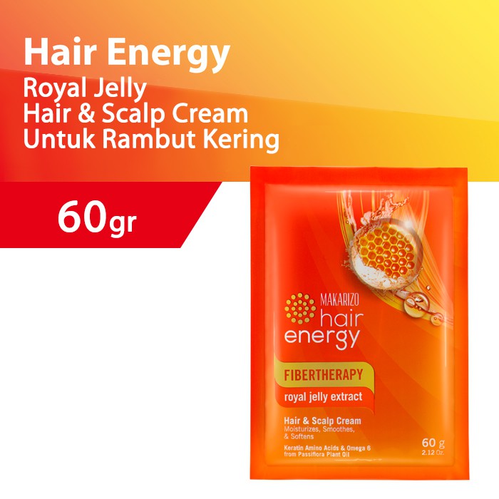 Makarizo Hair Energy Fibertherapy Hair Scalp Creambath Royal Jelly 60 Gr Perawatan Rambut Kering Indonesia