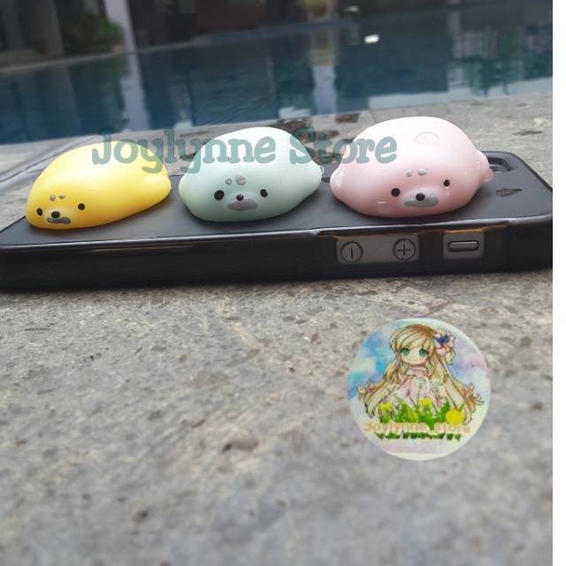 Squishy MURAH aksesoris tempelan hp Moni mochi seal jelly mini lucu cute mainan anak koleksi