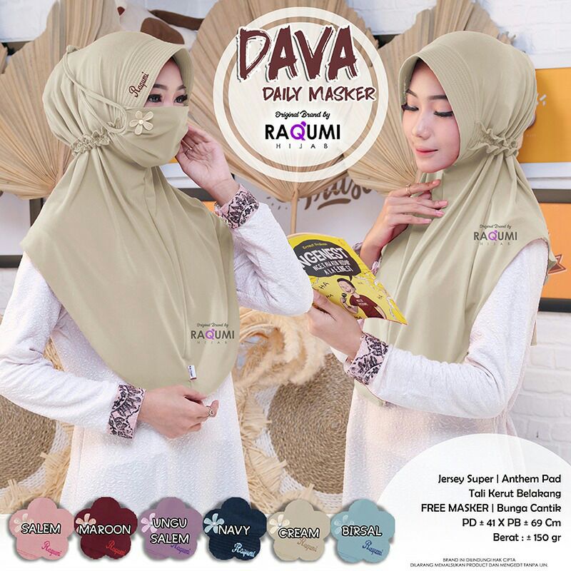 DAVA HIJAB warna salem ORIGINAL RAQUMI