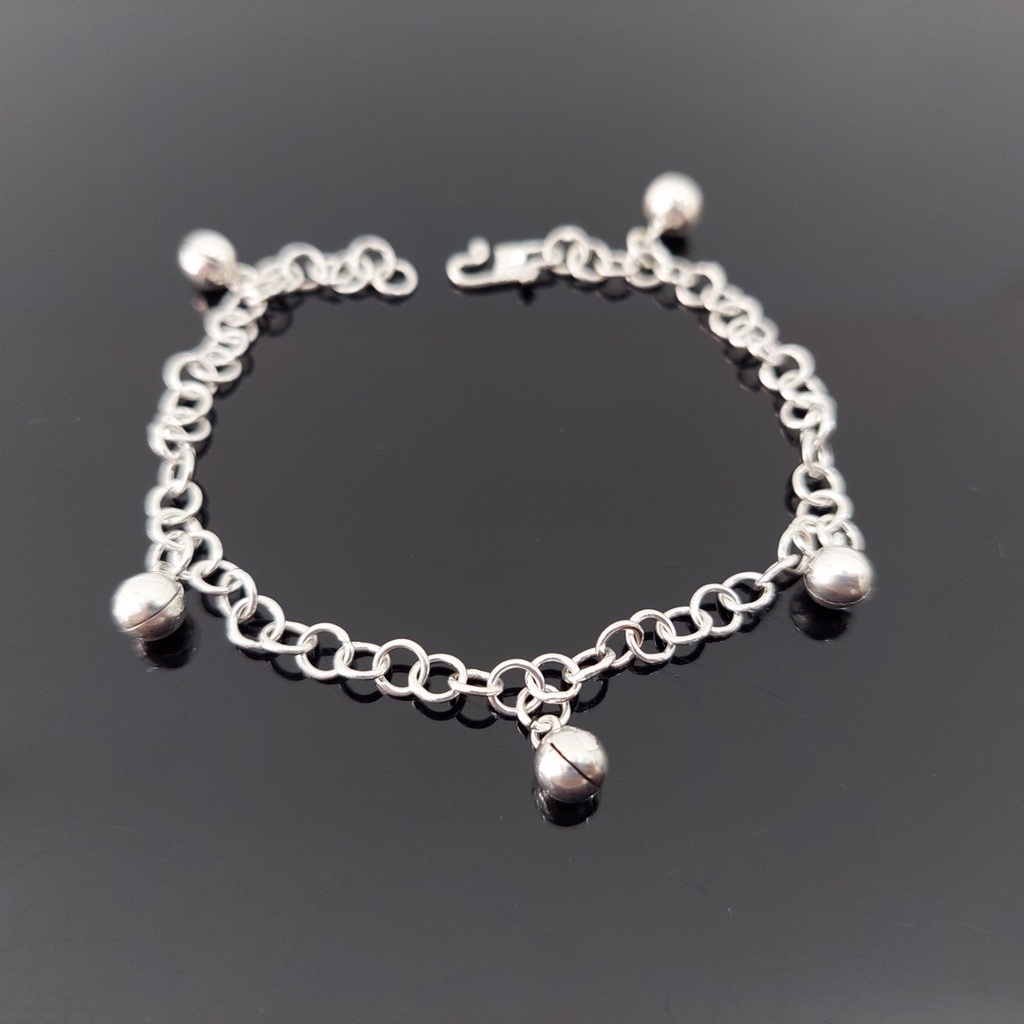 Gelang kaki anak perak - GP 01 gelang kaki bayi perak streling 925 - gelang kaki baby kerincingan