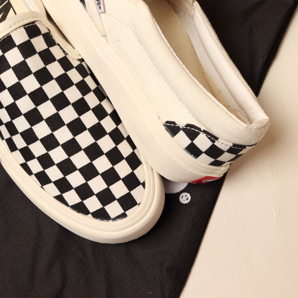 Paket 100% Import Vans Slip On Mono Checkerboard  + Tote Bag Vans