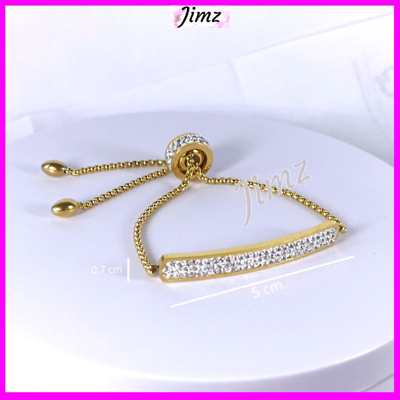 COD - Gelang Tangan Serut Titanium Asli Zircon Liontin Wanita Korea Anti Karat Anti Luntur Selamanya